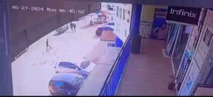 Video: CCTV footage from the daylight robbery of Spintex Pan African Savings and Loans